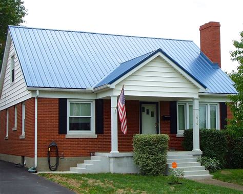 metal roof brick house